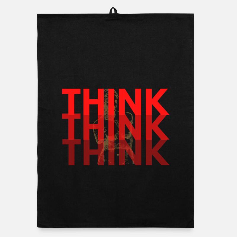 Red Think Overlay-Typografie Organic Geschirrtuch