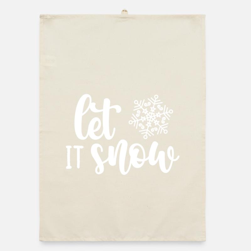 Winter Snowflake Script Typografie Organic Geschirrtuch