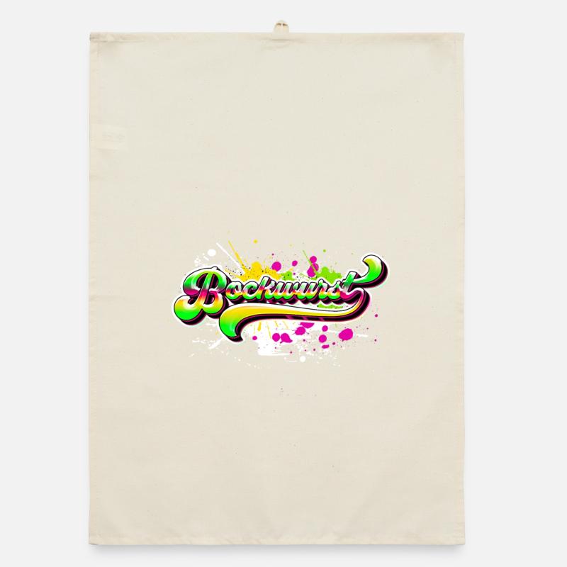 Bockwurst Graffiti Organic Geschirrtuch