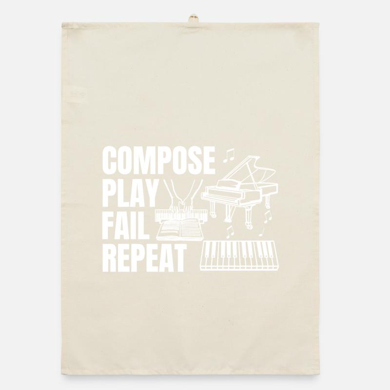Composing Play Fail Repeat Organic dish towel