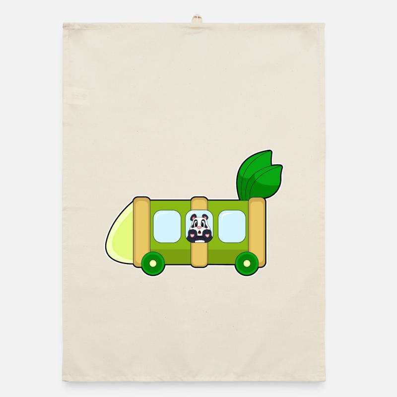 Panda Bambus Schulbus Organic Geschirrtuch