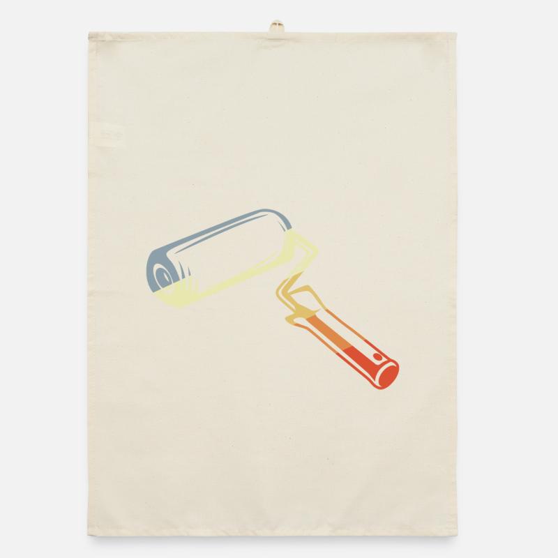 Retro Painter's Scroll Sketch Organic dish towel