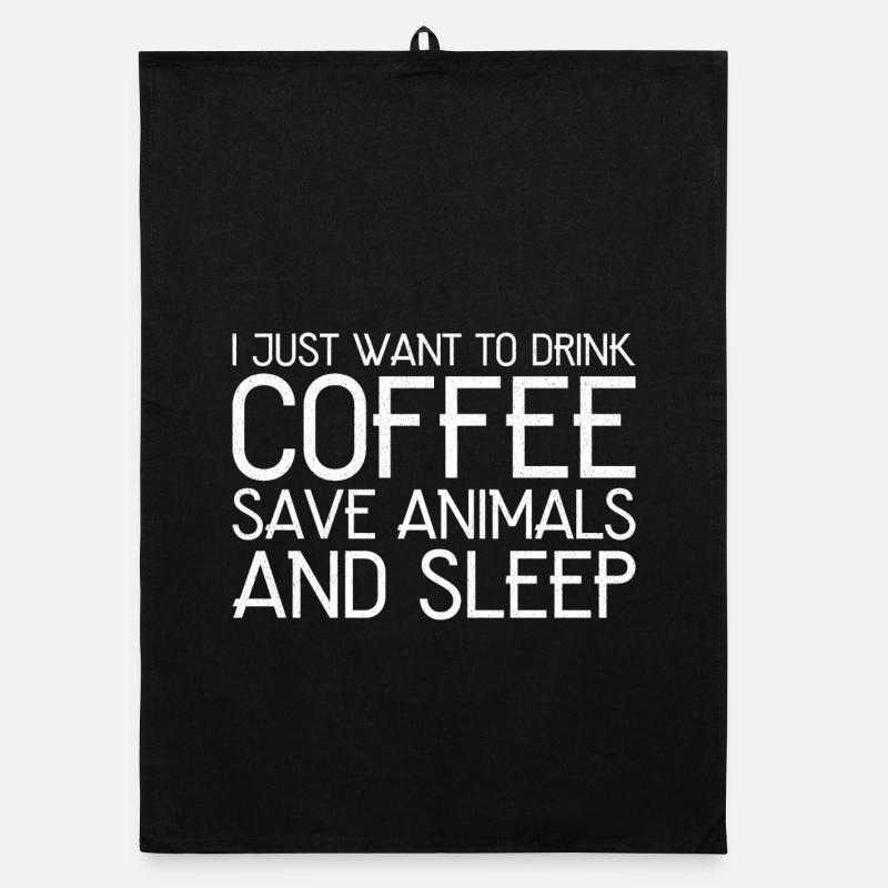 Ich will nur Kaffee trinken lustiges Hemd Organic Geschirrtuch