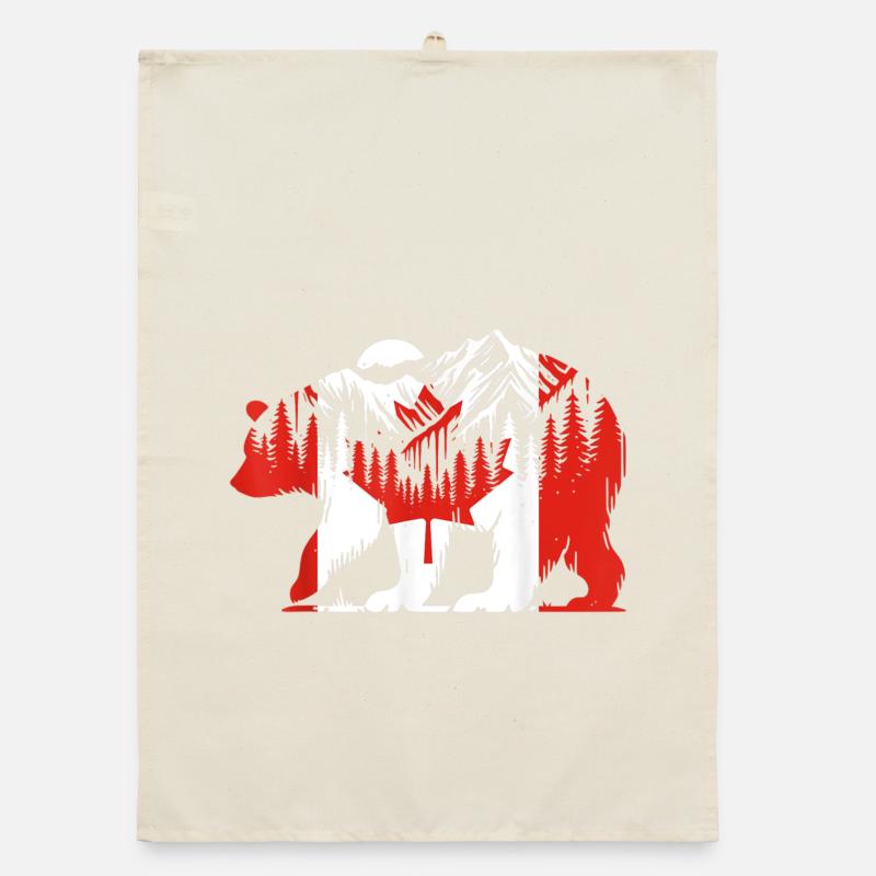 Eisbär Kanadische Flagge Maple Leaf Canada Day Organic Geschirrtuch