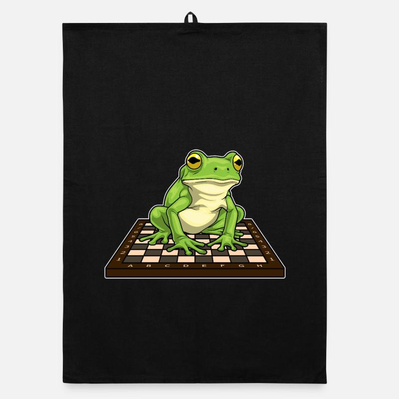 Frog Chessboard Chess Board Game Organic dish towel