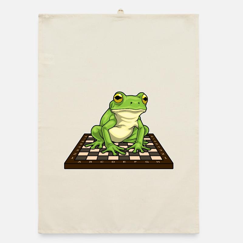 Jeu d’échecs Frog Chessboard Torchon bio