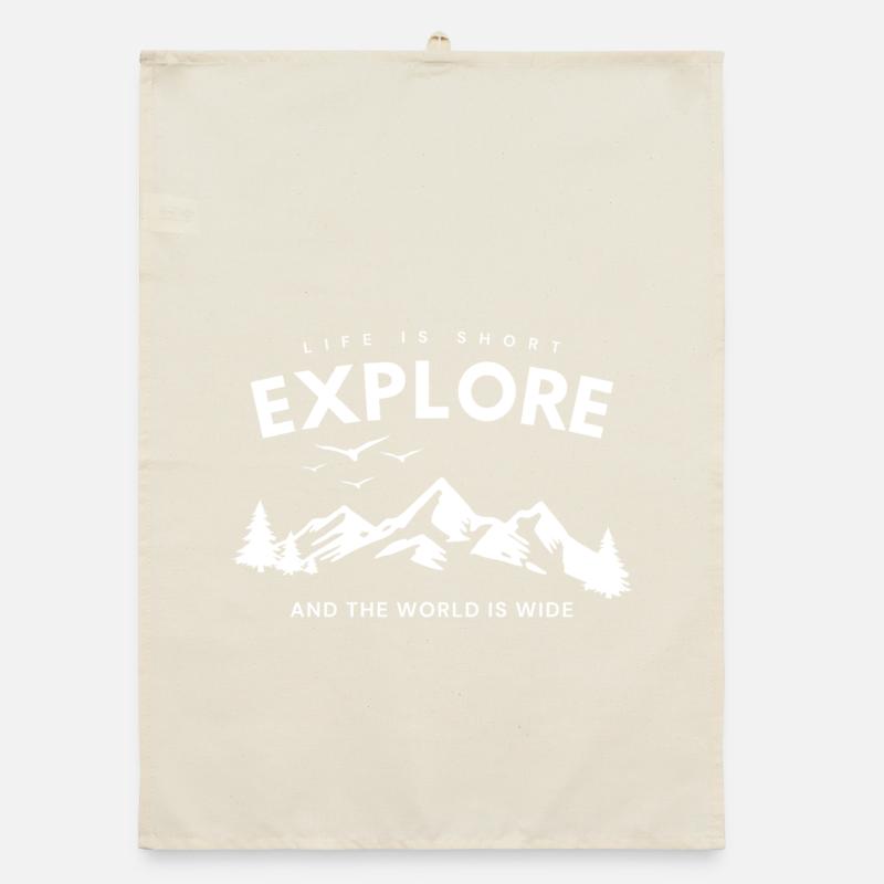 Explore Adventure Quote Organic dish towel