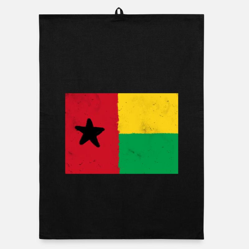 Drapeau de la Guinée-Bissau – Étoile de l’Afrique - Torchon bio - noir