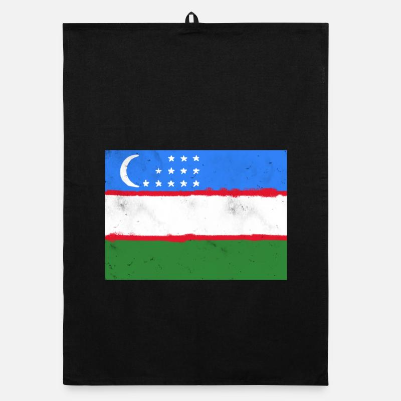 Drapeau de l’Ouzbékistan Torchon bio