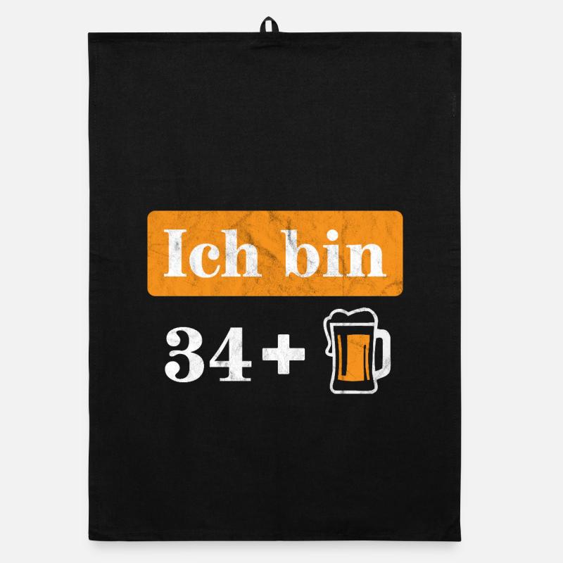 Ich bin 34 plus Bier 35. Geburtstag Organic Geschirrtuch