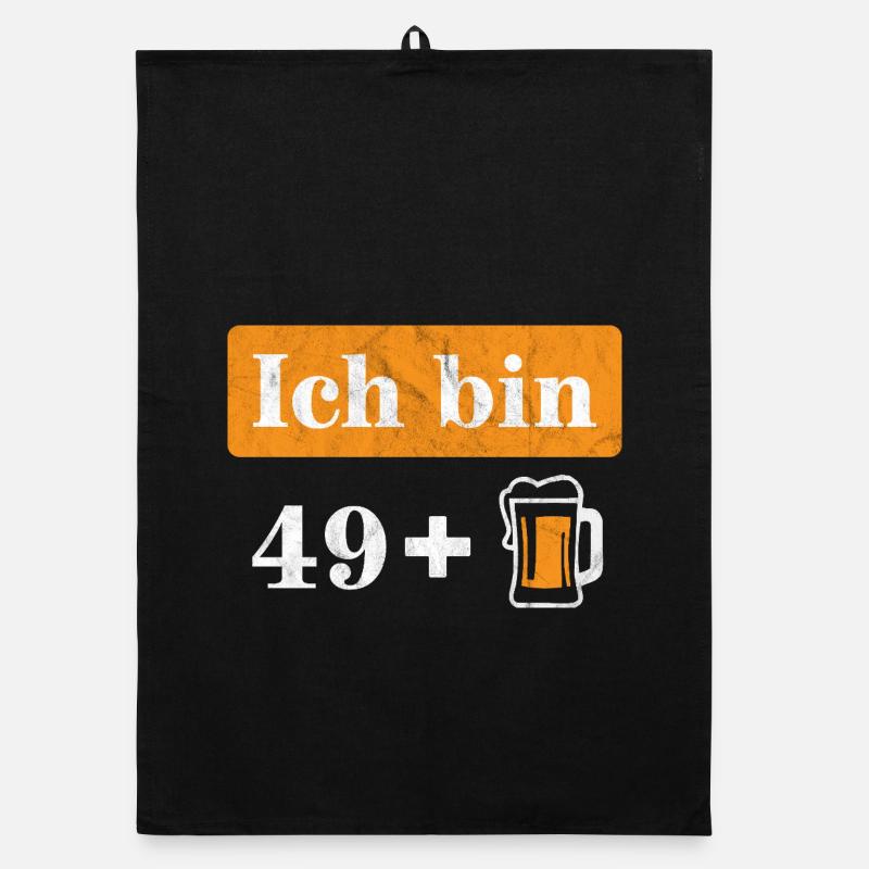Ich bin 49 plus Bier 50. Geburtstag Organic Geschirrtuch