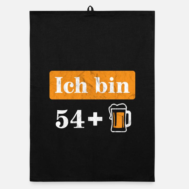 Ich bin 54 plus Bier 55. Geburtstag Organic Geschirrtuch