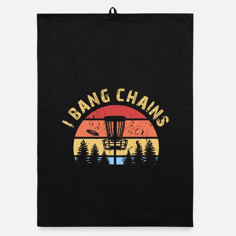 Disc Golf Discgolf I Bang Chains Lustiger Spruch Organic Geschirrtuch