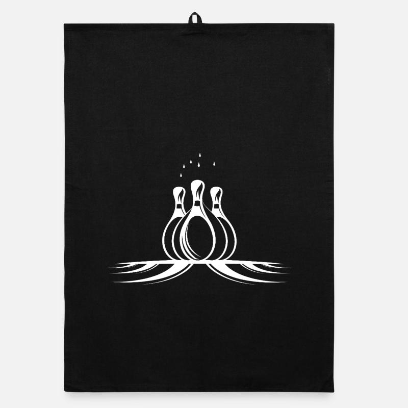 Bowling Pins Sketch Organic dish towel