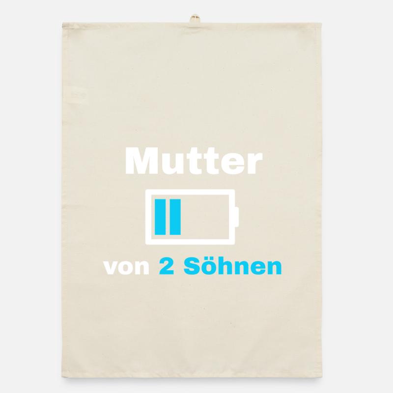 Mutter Sohn Spruch Stolz Mama 2 Kinder Geschenk Organic Geschirrtuch