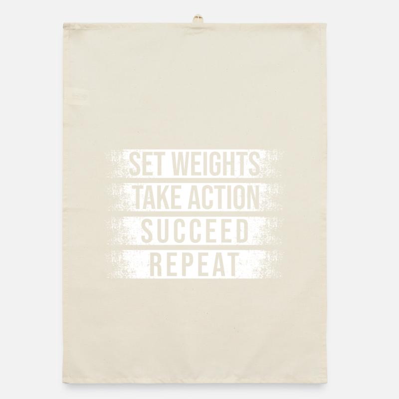 Powerlifting Bodybuilder Set Weights Take Action Organic dish towel
