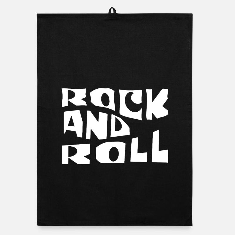 Rock and Roll Retro Typography Organic dish towel
