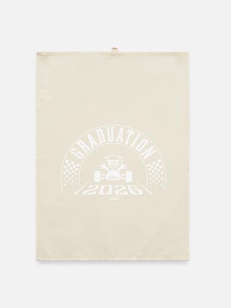 Graduation 2026 - School Is Out - Finish Line - W - Organic dish towel - nature - Front