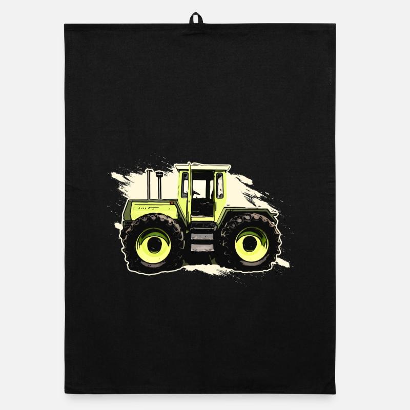 Tracteur vert dans le style comic Torchon bio