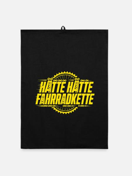 Hätte Hätte Fahrradkette - Lustiges Fahrrad Shirt - Organic Geschirrtuch - Schwarz