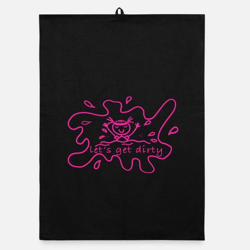 Mud run - Organic dish towel - black