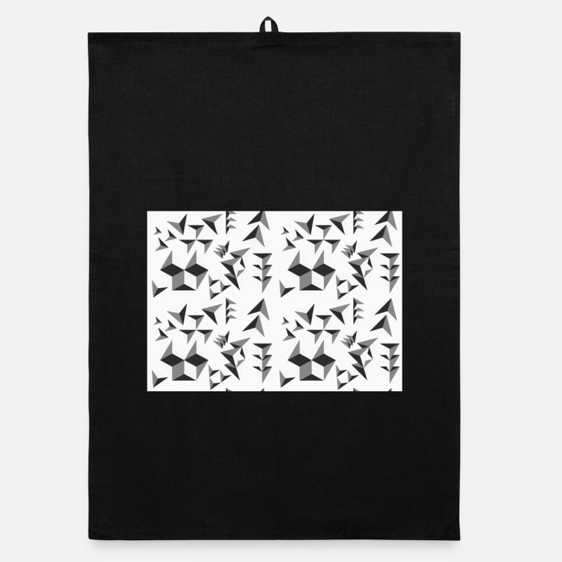 Déco motif pyramides noir et blanc Torchon bio
