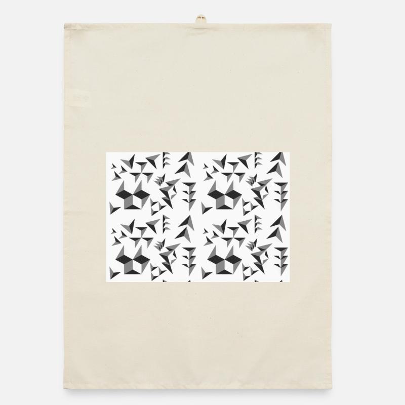 Deco pattern pyramids black and white Organic dish towel