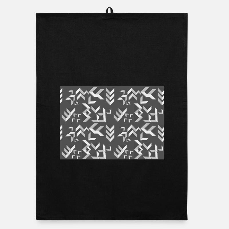 Triangles de motifs déco gris-blanc Torchon bio