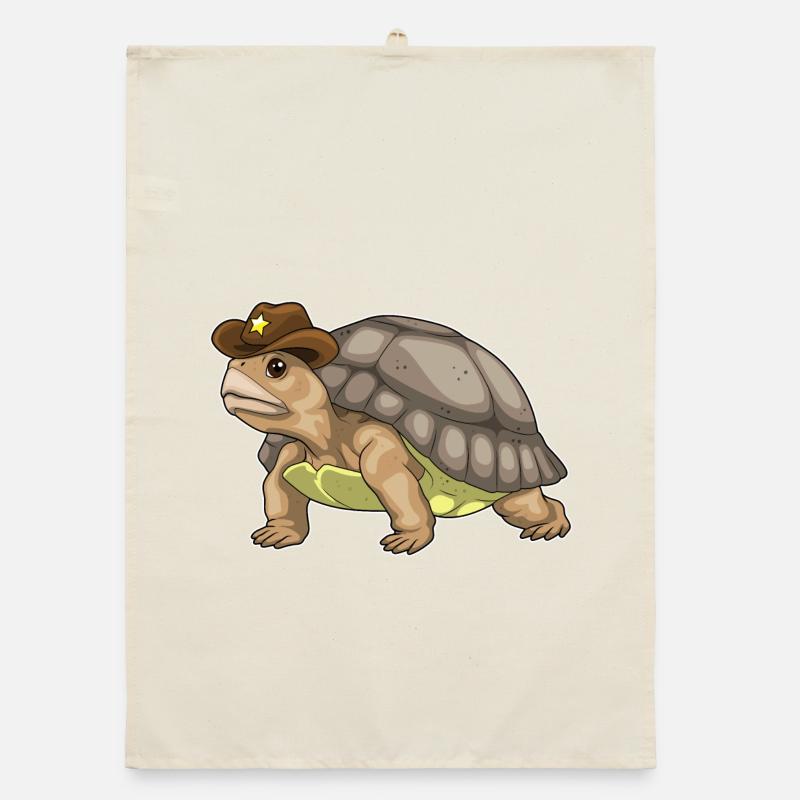 Turtle Sheriff Sheriff's Hat Organic dish towel