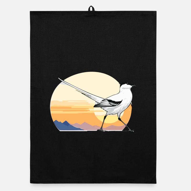 Bird at sunrise Organic dish towel