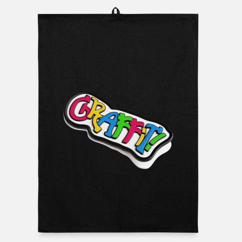 Graffiti lettrage effet 3d Torchon bio