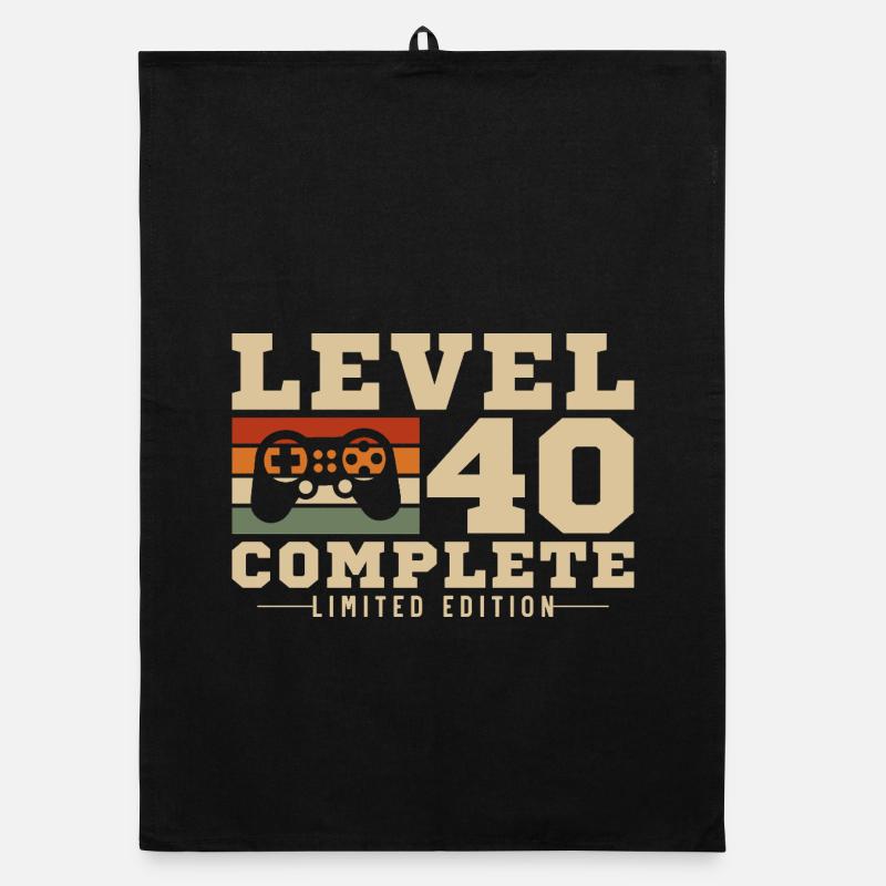 40 Anniversaire Niveau 40 Complet 40 Ans Rétro Torchon bio