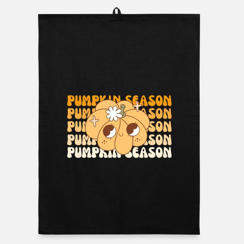 🎃 Pumpkin Season – Cute Retro Vibes 🍂✨ Organic Geschirrtuch