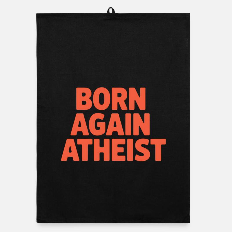 Bold Rebirth Atheist Statement Design Organic dish towel