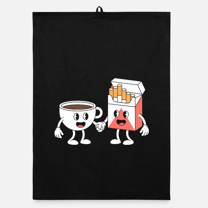 Coffee and Cigarettes  - Funny T-Shirt Organic dish towel