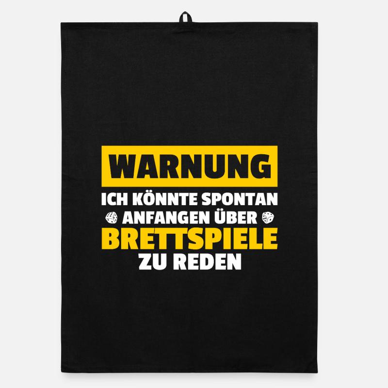 Warning: Board game, board game - Organic dish towel - black
