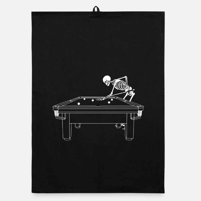 Skeleton spielt Snooker Organic Geschirrtuch