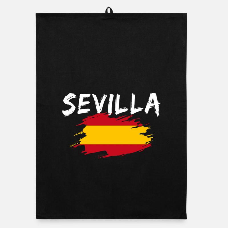 Sevilla Spanien Flagge Organic Geschirrtuch