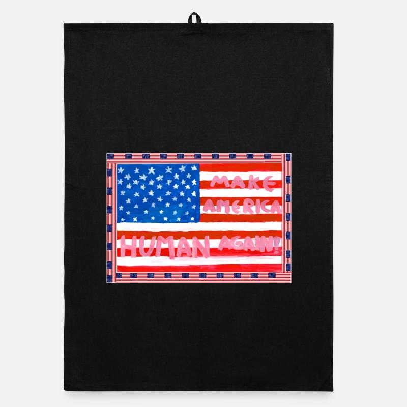 MAKE_AMERICA_HUMAN_AGAIN _A5 - Torchon bio - noir