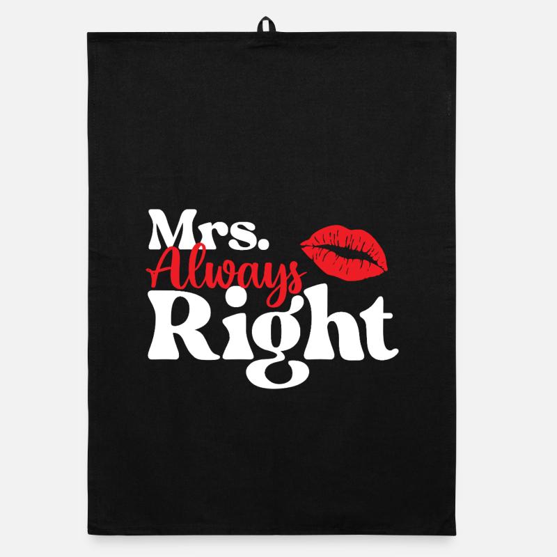 Mrs. Always Right lustiges Valentinstagspaar passt zusammen Organic Geschirrtuch