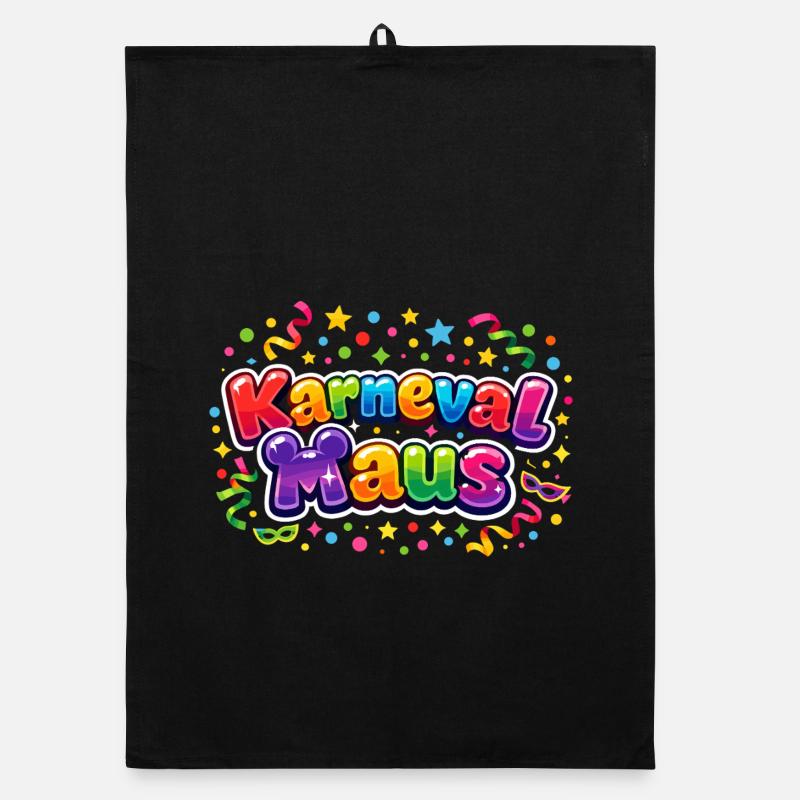 Karnevalsmaus Köln Kölner Alaaf Geschenk Lustig - Organic Geschirrtuch - Schwarz