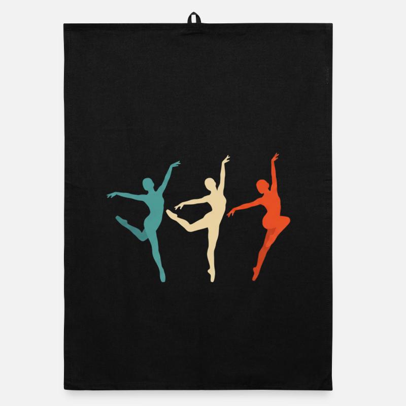 Silhouettes de danse en swing tricolore Torchon bio