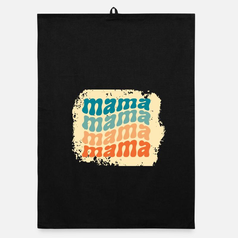 mama mama mama mama - Organic Geschirrtuch - Schwarz