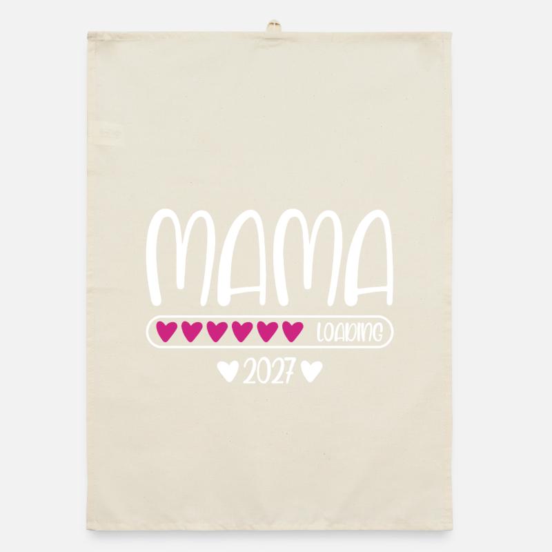 Mama 2027 loading Herzchen Ladebalken Organic Geschirrtuch