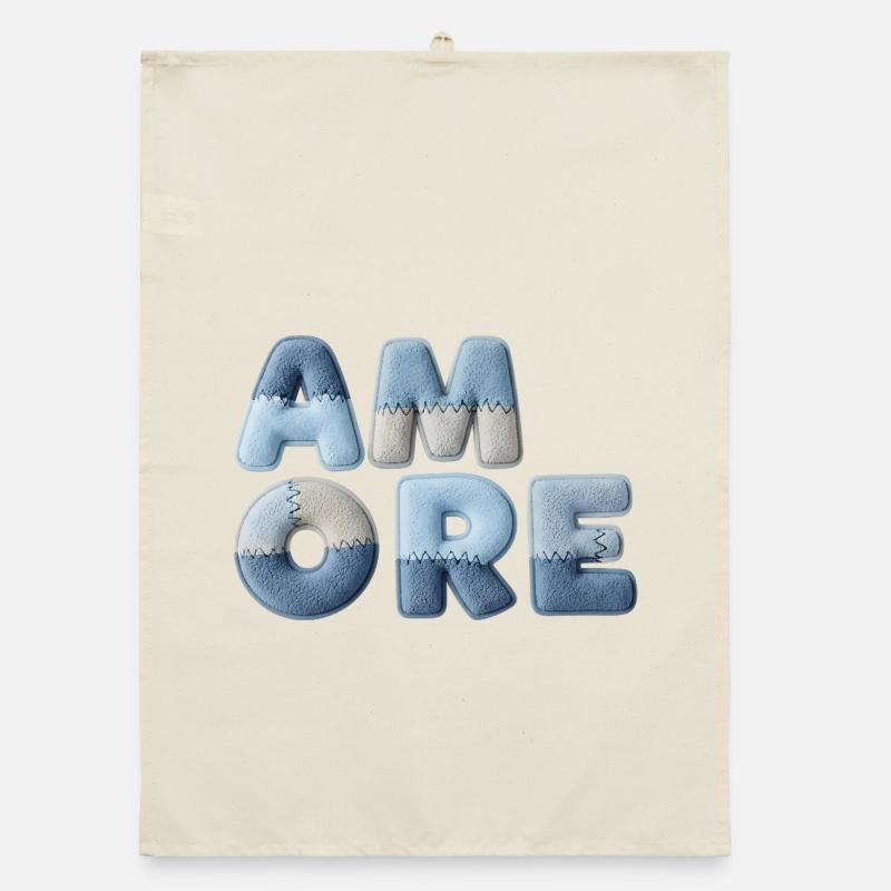 Patchwork Amore romantic gift for partner Organic dish towel