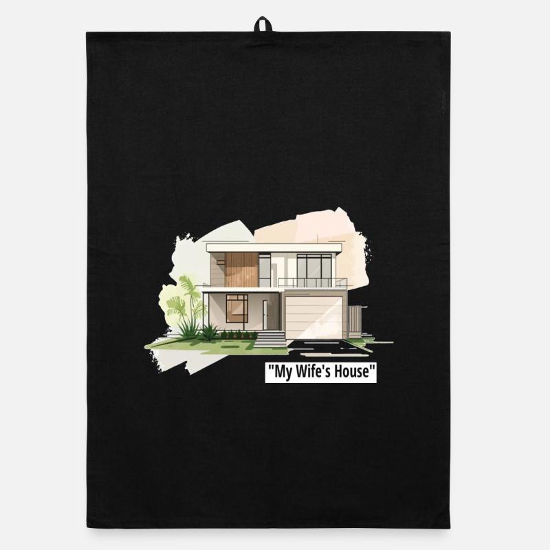 Ultramoderne Familienhausillustration Organic Geschirrtuch
