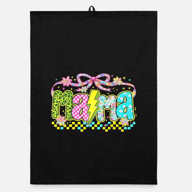 Mama Retro Flashy | Neon Style Mother's Day Organic dish towel