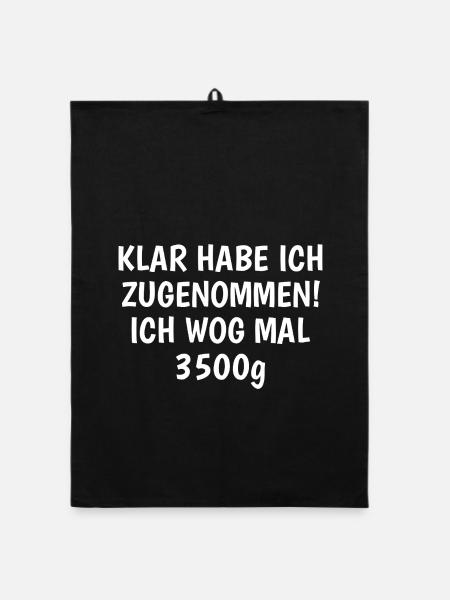 Sprüche Bauch - Organic Geschirrtuch - Schwarz - Vorne