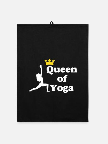 Queen of Yoga - Organic Geschirrtuch - Schwarz - Vorne