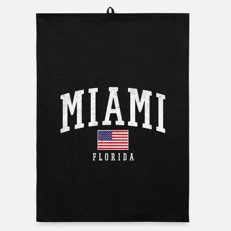 Drapeau vintage de Miami, Floride Torchon bio